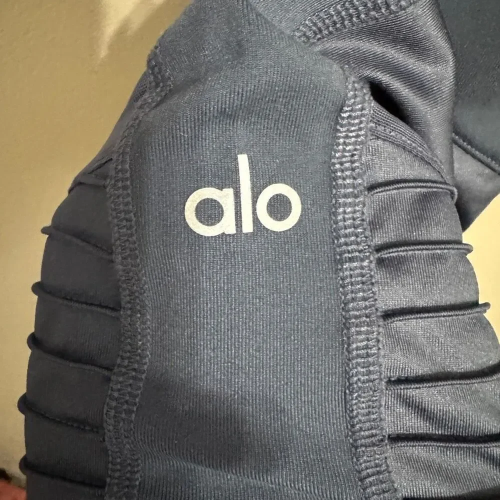 Alo yoga deep navy gray high waisted moto legging size XS